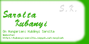 sarolta kubanyi business card