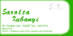 sarolta kubanyi business card